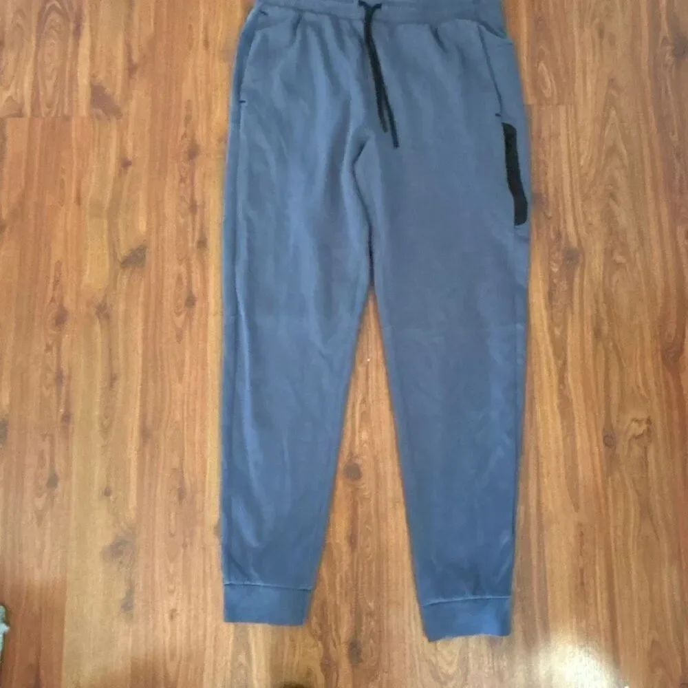 Old Navy active dynamic fleece gray/blue joggers size m men's - Picture 1 of 4
